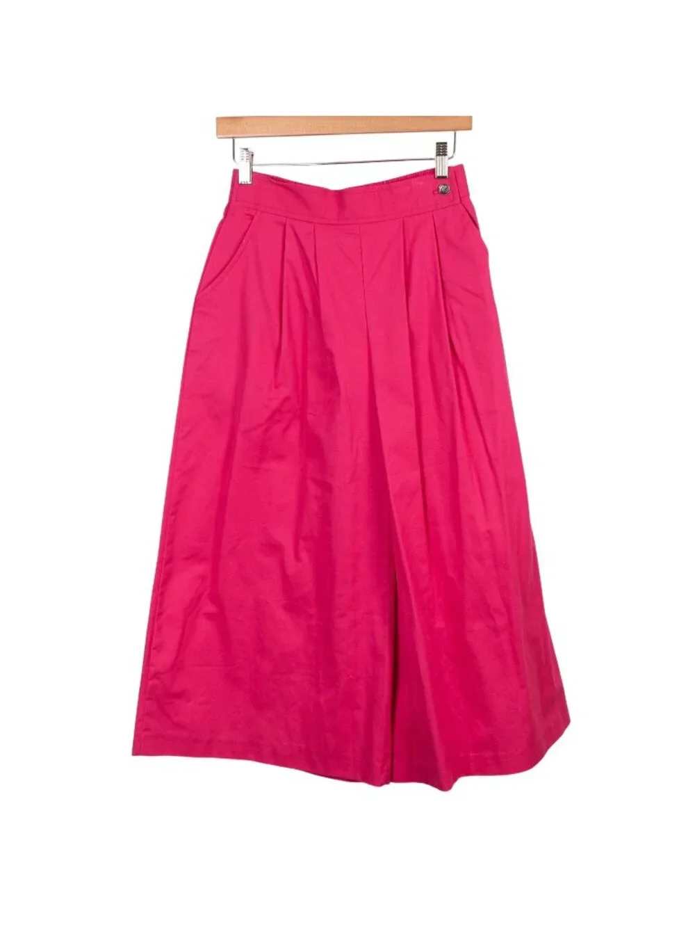 VTG Culottes 6 Womens Pink Pleated 80s Wide Leg Pocket Elastic Waist Sunny Sport - Picture 1 of 9